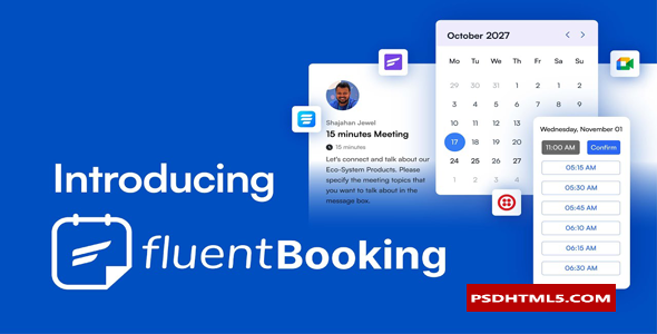 Fluent Booking Pro v1.5.22；高级脚本、插件和；手机 -尚睿切图网