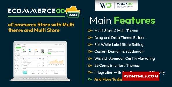 eCommerceGo SaaS v5.3-具有多主题和多商店的电子商务商店-为空；高级脚本、插件和；手机 -尚睿切图网