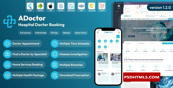 ADoctor v1.4.0-医院医生预约安卓和iOS应用程序-已空；高级脚本、插件和；手机 -尚睿切图网