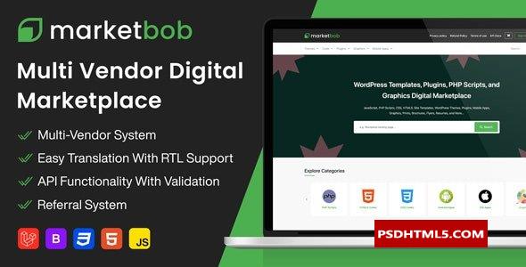 Marketbob v1.0.0-多供应商数字市场-空；高级脚本、插件和；手机 -尚睿切图网