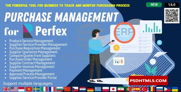 Perfex CRM v1.5.0的采购管理模块；高级脚本、插件和；手机 -尚睿切图网