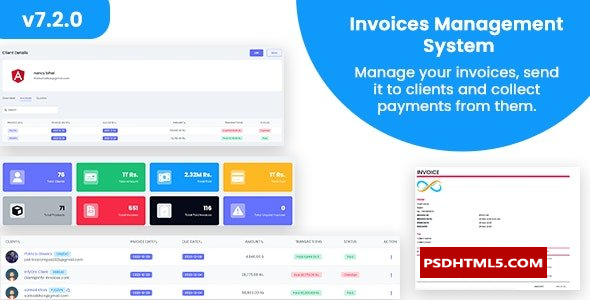 Invoices v7.2.0-Laravel发票管理系统-会计和计费管理-发票；高级脚本、插件和；手机 -尚睿切图网