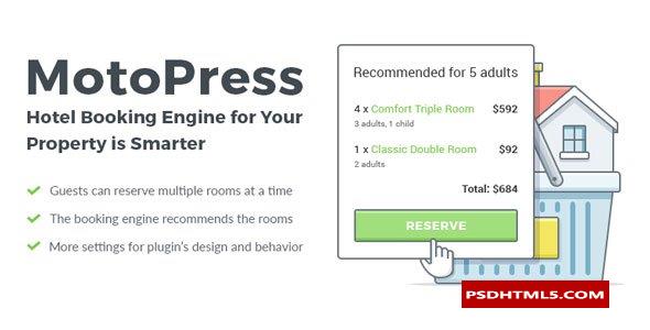 MotoPress酒店预订5.0.4&raquo；高级脚本、插件和；手机 -尚睿切图网