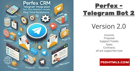 Perfex CRM和TelegramBot通知模块v2.0；高级脚本、插件和；手机 -尚睿切图网