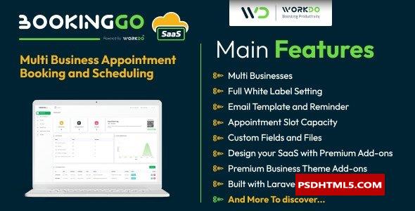 BookingGo SaaS v2.4-多业务预约和日程安排-空；高级脚本、插件和；手机 -尚睿切图网