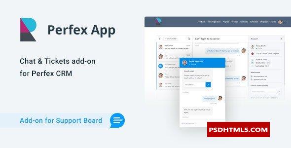Perfex CRM聊天和；支持板门票应用程序v1.1.2；高级脚本、插件和；手机 -尚睿切图网
