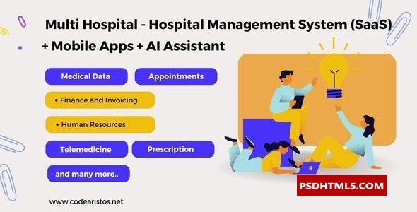 Multi-Hospital v5.6-医院管理系统（SaaS）+移动应用程序；高级脚本、插件和；手机 -尚睿切图网