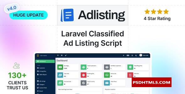 Adlisting v4.18.0-买卖分类广告市场Laravel脚本；高级脚本、插件和；手机 -尚睿切图网