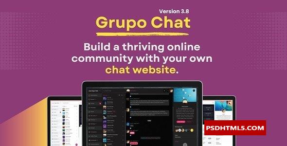 Grupo Chat v3.8.1-聊天室和；私聊PHP脚本-null；高级脚本、插件和；手机 -尚睿切图网