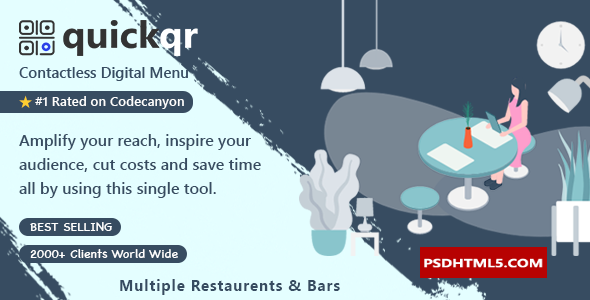 QuickQR Pro v1.2-Saas-二维码餐厅菜单制作工具-Laravel CMS-null；高级脚本、插件和；手机 -尚睿切图网