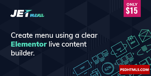 JetMenu v3.0.0-Elementor页面生成器的超级菜单；高级脚本、插件和；移动-尚睿切图网