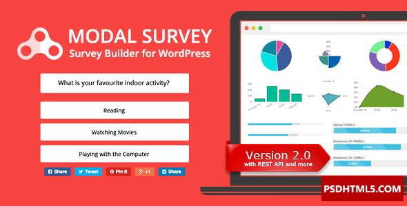 Modal Survey v2.0.2.2.0-WordPress民意调查；测验插件&rquo；高级脚本、插件和；移动-尚睿切图网