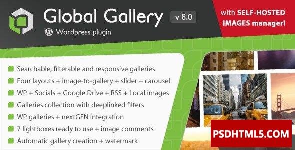 Global Gallery v9.0.9-Wordpress响应式图库；高级脚本、插件和；手机 -尚睿切图网