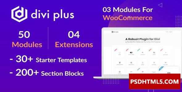 Divi Plus v2.0.1-50多个强大的Divi主题模块;高级脚本、插件和;移动-尚睿切图网