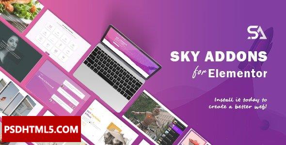 Sky Addons v2.1.0-用于Elementor页面生成器WordPress插件；高级脚本、插件和；手机-尚睿切图网