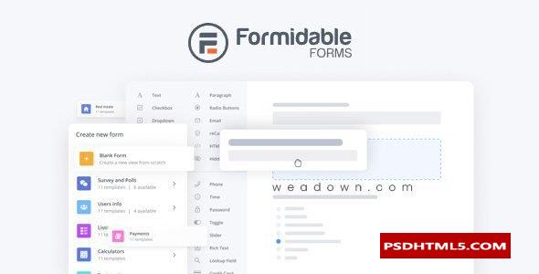 Formidable Forms Pro v6.16.4版；高级脚本、插件和；手机 -尚睿切图网