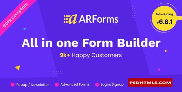 ARForms v6.8.1+附加组件包；高级脚本、插件和；手机-尚睿切图网