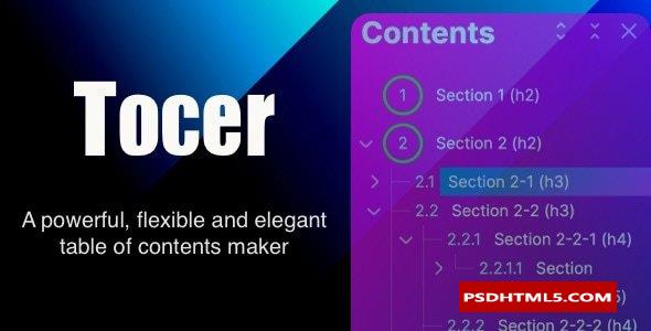 Tocer v4.1.0-目录生成器WordPress插件（以前是固定Toc）&raquo；高级脚本、插件和；手机 -尚睿切图网