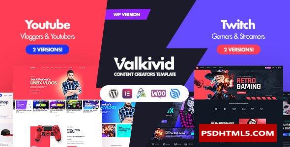 Valkivid v1.0.1 - Content Creators WordPress Theme