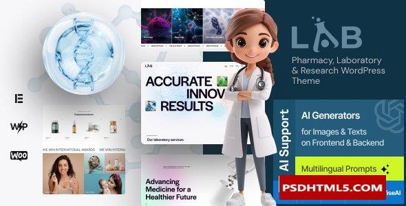 Lab v1.0-药学、实验室和；研究WordPress主题-尚睿切图网