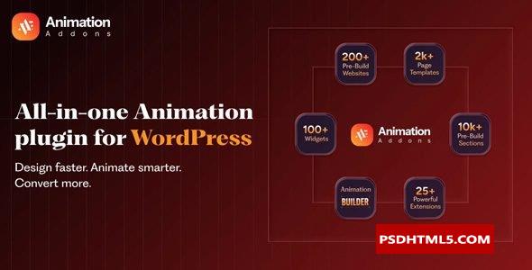 Animation Addons Pro 2.6.4–WordPress的动画插件；高级脚本、插件和；移动-尚睿切图网